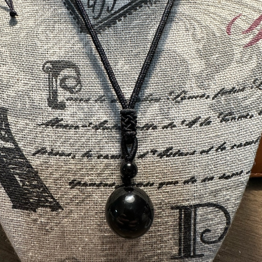 Elegant Black Obsidian Necklace - Picture 6 of 6
